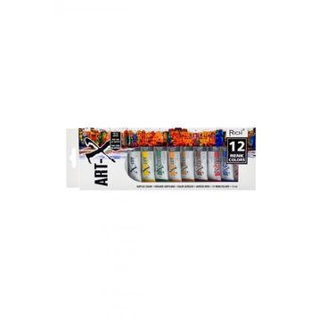 Rich Art-X 12 ml 12 Renk Tüp Akrilik Boya