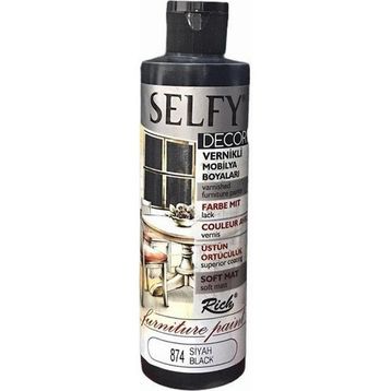 Rich Boya 874 Siyah 240 cc Selfy Decor Vernikli Mobilya Boyası