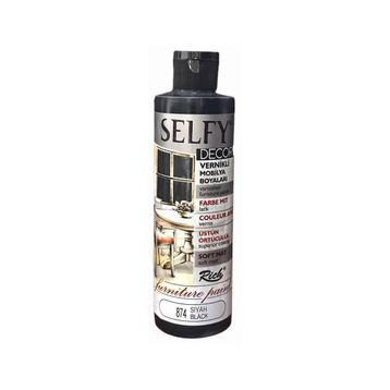 Rich Boya 874 Siyah 240 cc Selfy Decor Vernikli Mobilya Boyası