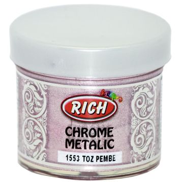 Rich Chrome 1553 Toz Pembe 60 cc Metalik Extra Simli Sedefli Boya