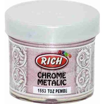 Rich Chrome 1553 Toz Pembe 60 cc Metalik Extra Simli Sedefli Boya