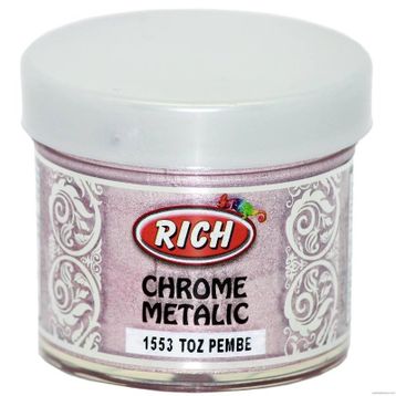 Rich Chrome 1553 Toz Pembe 60 cc Metalik Extra Simli Sedefli Boya