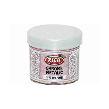 Rich Chrome 1553 Toz Pembe 60 cc Metalik Extra Simli Sedefli Boya