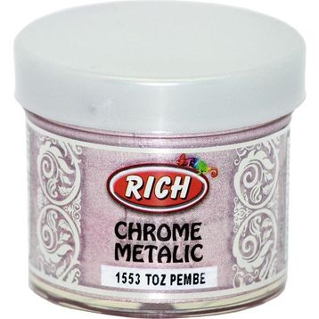 Rich Chrome 1553 Toz Pembe 60 cc Metalik Extra Simli Sedefli Boya