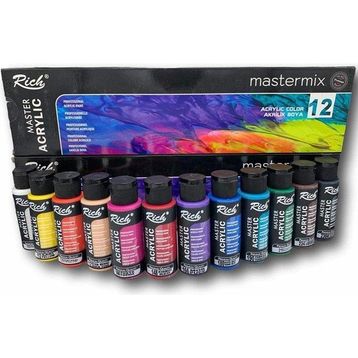 Rich Mastermix Metalik Renkler 12'li 60 cc Akrilik Boya Seti