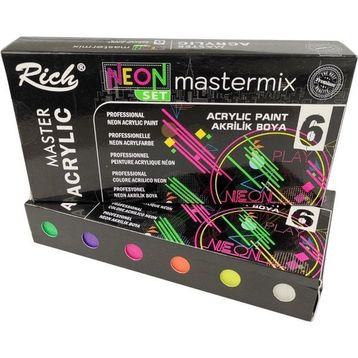 Rich Mastermix Neon Renkler 6'lı 60 cc Akrilik Boya Seti