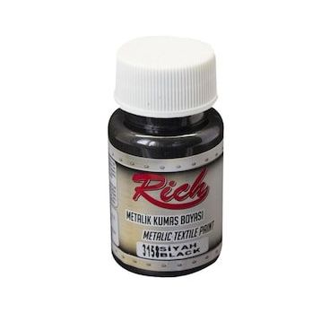 Rich Metalik Siyah 50 cc Kumaş Boyası