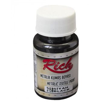 Rich Metalik Siyah 50 cc Kumaş Boyası