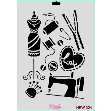 Rich NEW-324 Stencil 25x35 cm Boyama Şablonu