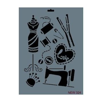Rich New Seri N-324 35x25 cm Stencil