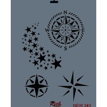 Rich New Seri N-343 35x25 cm Stencil