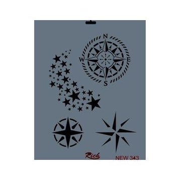 Rich New Seri N-343 35x25 cm Stencil