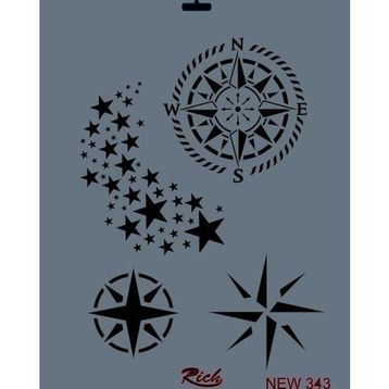 Rich New Seri N-343 35x25 cm Stencil