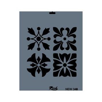 Rich New Seri N-348 35x25 cm Stencil