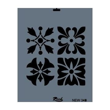 Rich New Seri N-348 35x25 cm Stencil