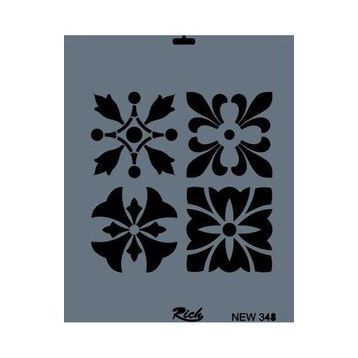 Rich New Seri N-348 35x25 cm Stencil