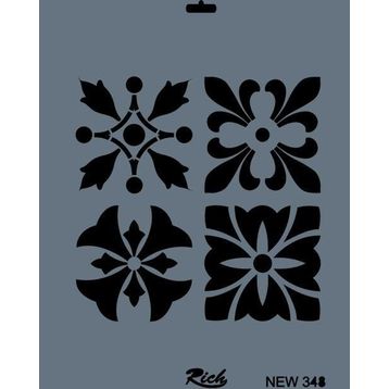Rich New Seri N-348 35x25 cm Stencil
