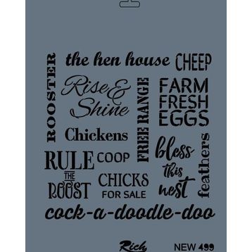 Rich New Seri N 499 35x25 cm Stencil