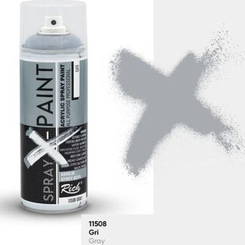 Rich Spray X-Paint 400 ml Gri Akrilik Sprey Boya