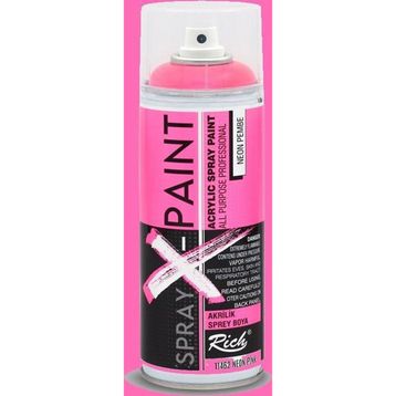 Rich Spray X-Paint 400 ml Neon Pembe Akrilik Sprey Boya