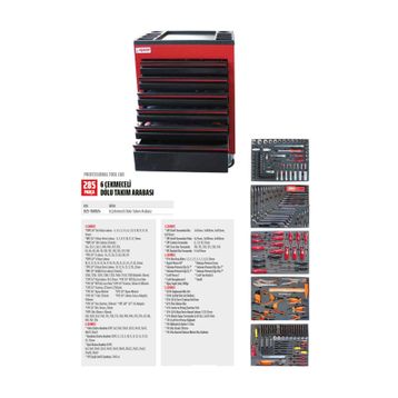 Rico 025-TA0024 6 Çekmeceli 285 Parça Takım Arabası