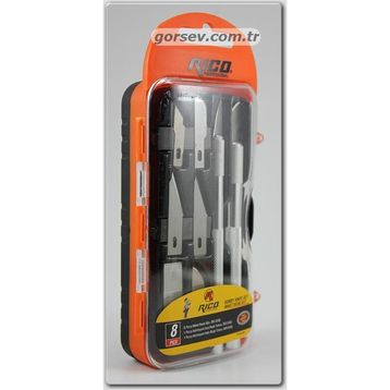 Rico KK7001 8 Pc Maket Bıçak Seti