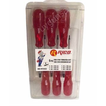 Rico Kraft 6 Parça Craft Şeffaf Kaliteli Torx Tornavida Seti