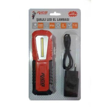 Rico RC0037 Usb Şarjlı Led El Lambası Mıknatıslı