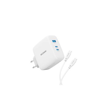 Ricomm 140 W GAN 3 Portlu USB-C+USB-A QC5.0 PD3.1 Destekli Type-C Hızlı Şarj Cihazı