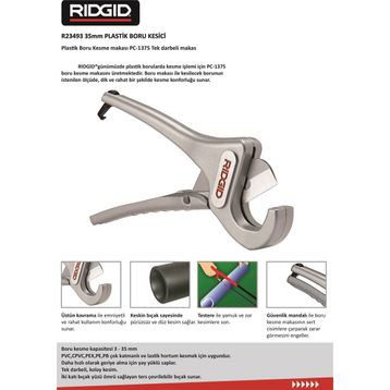 Ridgid 23493 PC-1375 Plastik Boru Kesme Makası