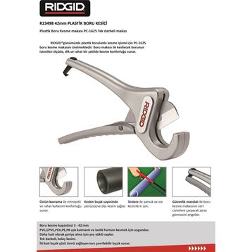 Ridgid 23498 RC-1625 Plastik Boru Kesme Makası