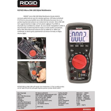 RIDGID Micro DM-100 Dijital Multimetre