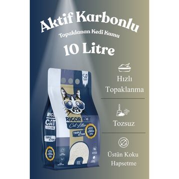 Rigor Cat Aktif Karbonlu Topaklanan 10 lt Kedi Kumu