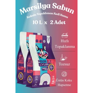 Rigor Cat Marsilya Sabun Kokulu Topaklanan 2x10 lt Kedi Kumu