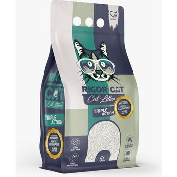 Rigor Cat Natural Kokusuz Topaklanan 5 lt Kedi Kumu
