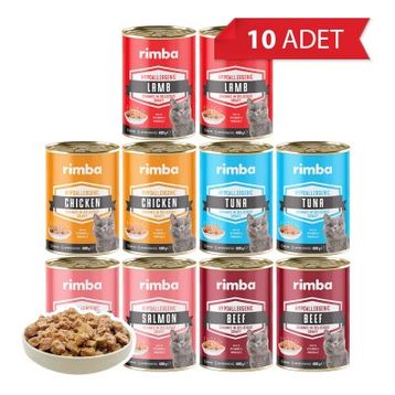 Rimba Sos İçinde Karışık Çeşitli 10x400 gr Kedi Konservesi