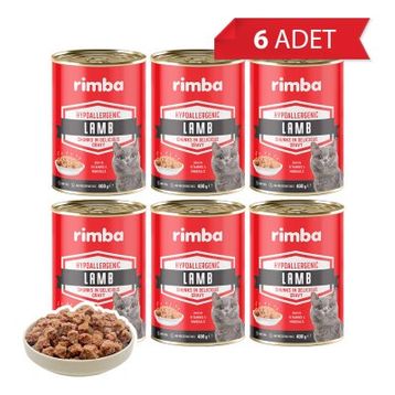 Rimba Sos İçinde Parçalı Kuzulu 6x400 gr Kedi Konservesi