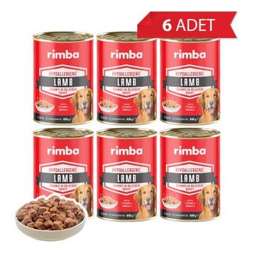 Rimba Sos İçinde Parçalı Kuzulu 6x400 gr Köpek Konservesi