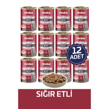 Rimba Sos İçinde Parçalı Sığırlı 12x400 gr Kedi Konservesi