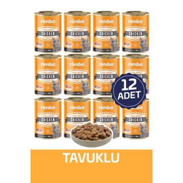 Rimba Sos İçinde Parçalı Tavuklu 12x400 gr Kedi Konservesi