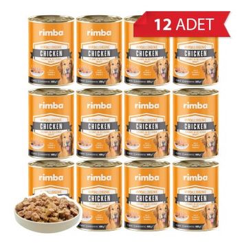 Rimba Sos İçinde Parçalı Tavuklu 12x400 gr Köpek Konservesi