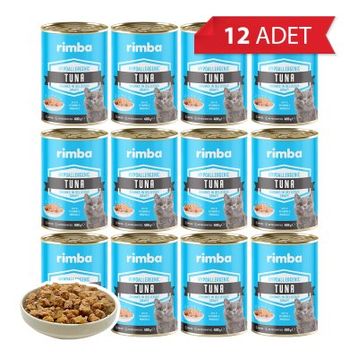 Rimba Sos İçinde Parçalı Ton Balıklı 12x400 gr Kedi Konservesi