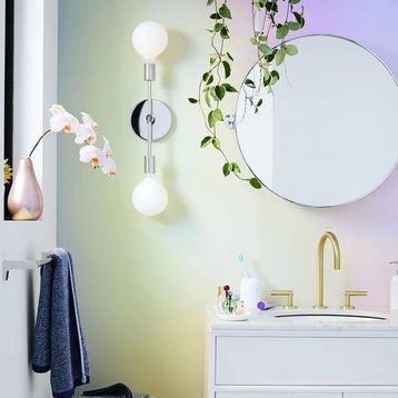 Riolight Retro İkili Krom Metal Duvar Aplik