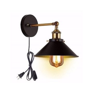 Riolight Retro Mafsallı Fişli Kablolu Metal Duvar Şapka Çap 22 cm Aplik