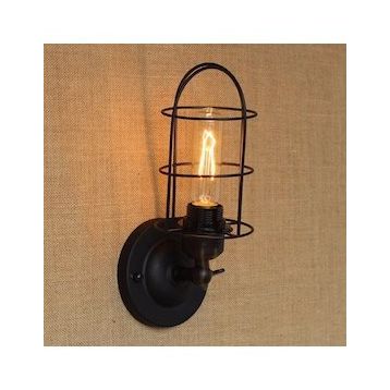 Riolight Retro Siyah Metal Kafes Aplik