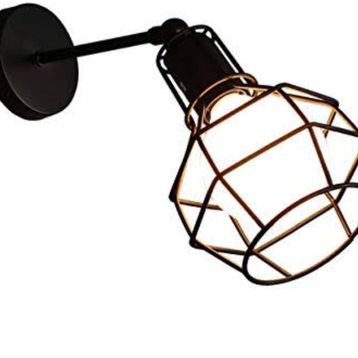 Riolight RIO000267 Retro Siyah Mafsallı Kafes Aplik