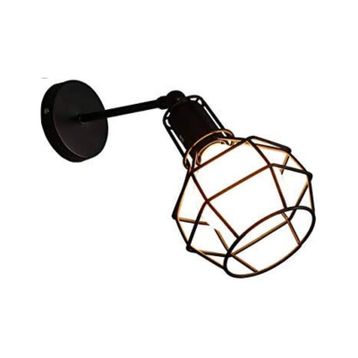 Riolight RIO000267 Retro Siyah Mafsallı Kafes Aplik