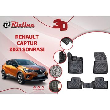 Rizline 3D Siyah Renault Captur 2021+ Paspas