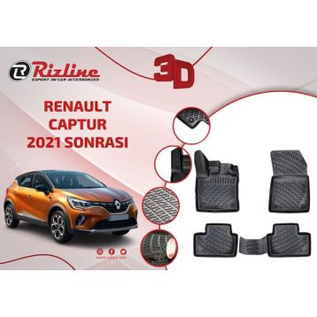 Rizline 3D Siyah Renault Captur 2021+ Paspas