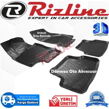 Rizline Audi A3 Hb 2013 2019 Siyah 3D Havuzlu Paspas